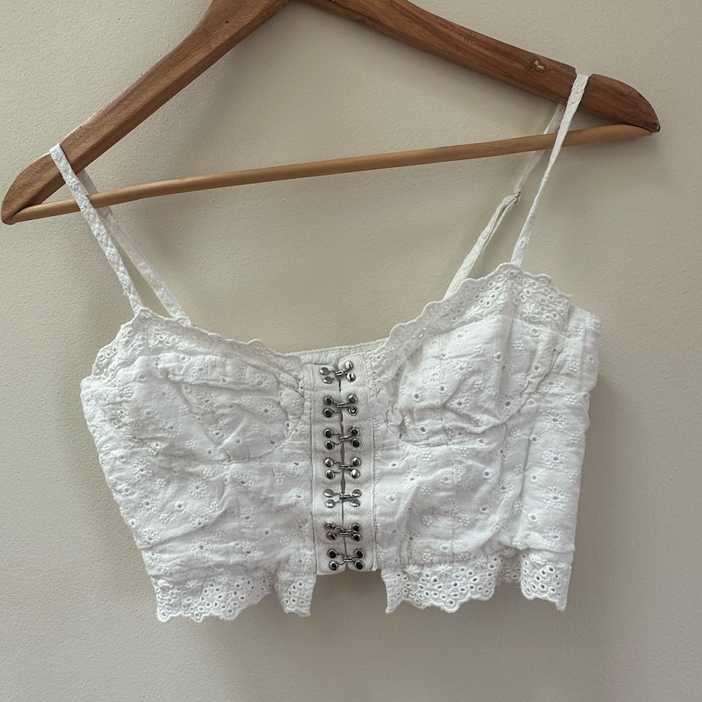 Princess Polly Miley Top White Lace Crop Top